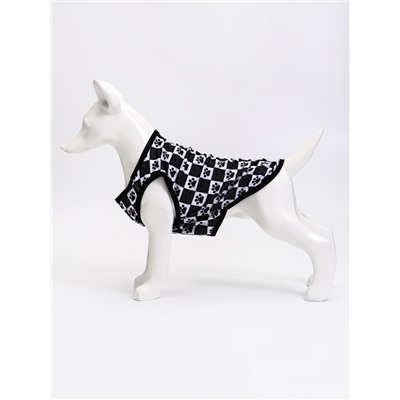 Майка для животных «Шахматы», размер L, ДС 34 см, ОГ 46 см, ОШ 34 см