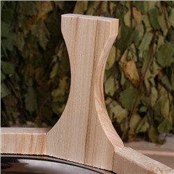 Шайка - таз для бани и сауны «Русский узор», 5 л, деревянная, нержавеющая вставка, «Добропаровъ»