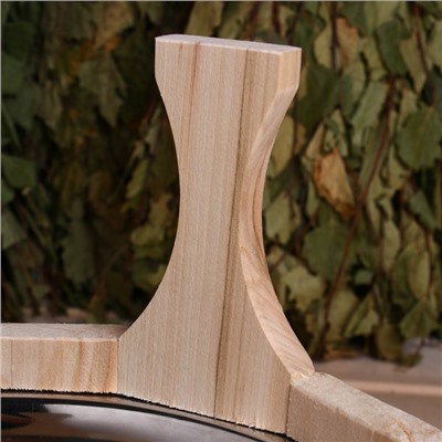 Шайка - таз для бани и сауны «Русский узор», 5 л, деревянная, нержавеющая вставка, «Добропаровъ»