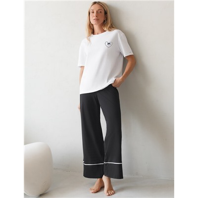 Футболка с принтом свободная эластичная из премиального хлопка