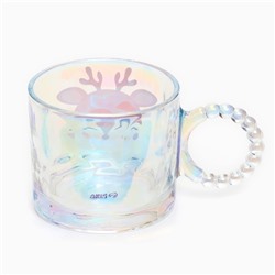 Кружка новогодняя стеклянная «Олененок», 300 мл, голография