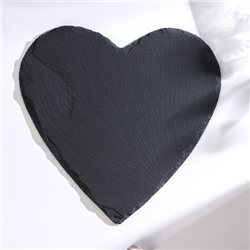 Блюдо для подачи Magistro Valley, из сланца, 30×29 см, в виде сердца, чёрное