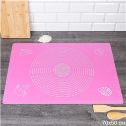 Силиконовый коврик 70х50 см / WB-320-C /уп 100/ розовый 0,292