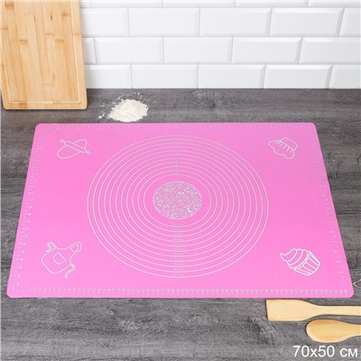 Силиконовый коврик 70х50 см / WB-320-C /уп 100/ розовый 0,292