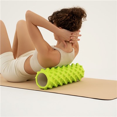 Ролик массажный Sangh, 45×15 см, цвет зелёный