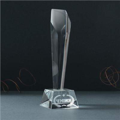 Фигурка стекло «Стела наградная. Приз - Чемпион», 8×8×22 см