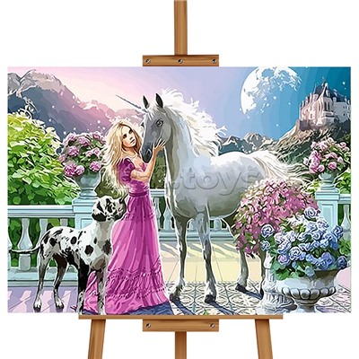 Набор для рисования "Картина по номерам 50х40 см. Прекрасный единорог"
