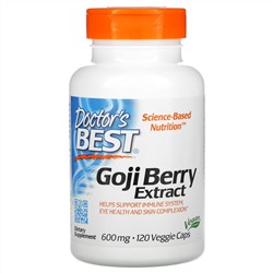 Doctor's Best, Экстракт ягод годжи, 600 мг, 120 вегетарианских капсул