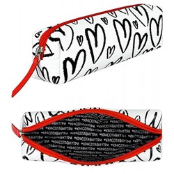 Пенал-косметичка 195х60х55 мм 72678 "КРУПНЫЕ СЕРДЕЧКИ" искусств. кожа,цифровая печать Феникс