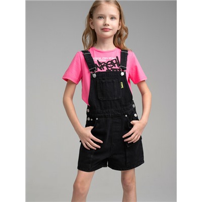 Полукомбинезон текстильный джинсовый для девочек