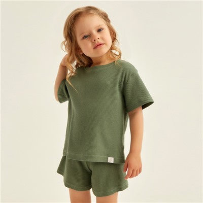 Пижама детская SL HOME, размер 36 (134-140 см), оливковая