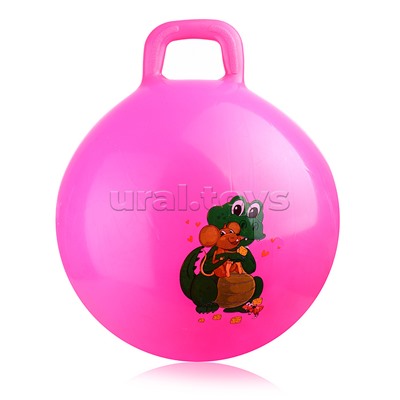 Мяч с ручкой 55см "В мире животных" (цвет в ассортименте)