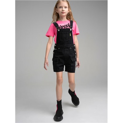 Полукомбинезон текстильный джинсовый для девочек