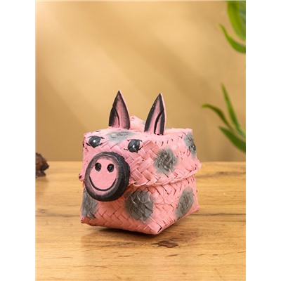 Корзинка «Поросёнок», 8×8×13 см, бамбук