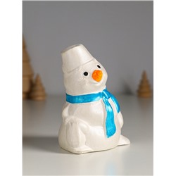 Фигурка гипс «Снеговик», 10×6 см, перламутр