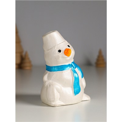 Фигурка гипс «Снеговик», 10×6 см, перламутр