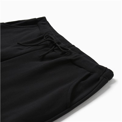 Костюм с начёсом женский (толстовка, брюки) Tusi, размер 50, чёрный