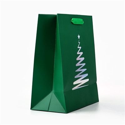 Пакет подарочный новогодний «Яркого Нового года», голография, MS 18×10×23 см