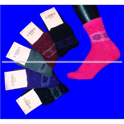 Термоноски женские внутри махра Снежинки