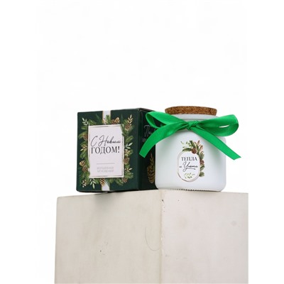 Ароматическая свеча в матовом стакане «С Новым годом», аромат хвойный лес