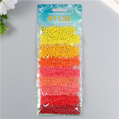 Бисер круглый 8/0 «Оттенки осени», 8 цветов × 10 г, 20×8 см