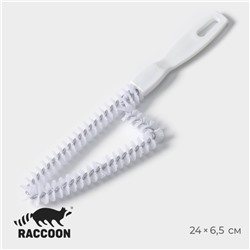 Щётка для чистки посуды и решёток-гриль Raccoon, треугольник, 24×6.5×1.5 см, белая