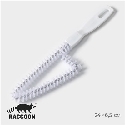 Щётка для чистки посуды и решёток-гриль Raccoon, треугольник, 24×6.5×1.5 см, белая
