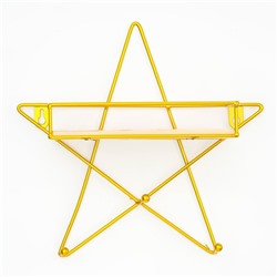 Вешалка настенная с полкой TAKE IT EASY «Звезда», с подсветкой, 3 крючка, 28×28 см, золото