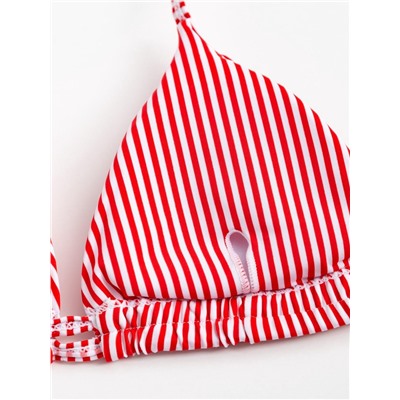 Купальник раздельный женский MINAKU Stripe, размер 44, красный
