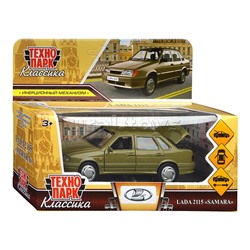 Машина металл ВАЗ-2115 "Самара" 12 см, (двери, еро-зеленый) в коробке