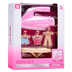 Бытовая техника "Утюг с гладильной доской" в коробке( цвет розовый)