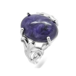 Кольцо из серебра чароит, СПН4050