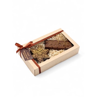 Шоколадная фигурка «Снежинка 2026», бельгийский шоколад, 160 г