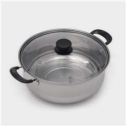 Кастрюля Promo, 3.7 л, 24×9.5 см, стеклянная крышка, нержавеющая сталь
