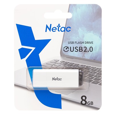 Флэш накопитель USB  8 Гб Netac U185 с LED индикатором (white)
