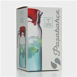 Кувшин Paşabahçe Light blue, 1.7 л, стекло, красная крышка, прозрачный