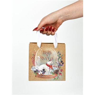 Набор пакетов подарочных новогодних «Верь в чудеса», 3 шт., 14×14×9 см, 22×22×11 см, 30×30×12 см