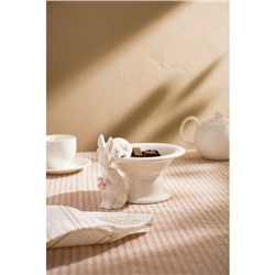 УЦЕНКА Конфетница «Лесные кролики», 18×15.5×12 см, белая