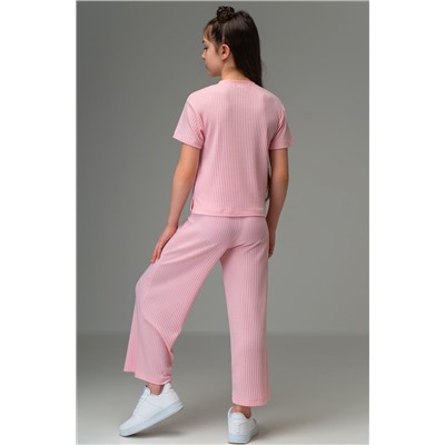 Летний костюм для девочки в рубчик-лапша Happyfox