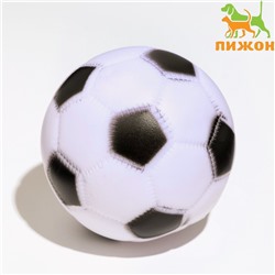 Игрушка пищащая «Мяч Футбол» для собак, 6.2 см, белая