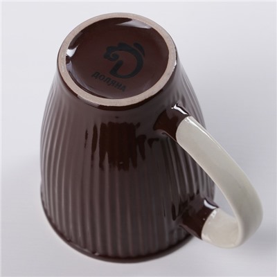 Кружка керамическая Доляна Coffee, 270 мл, цвет коричневый