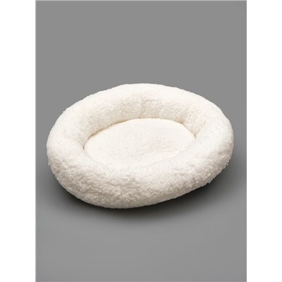 Лежанка для собак и кошек «Уют», мягкий мех, 50×42×11 см, молочная
