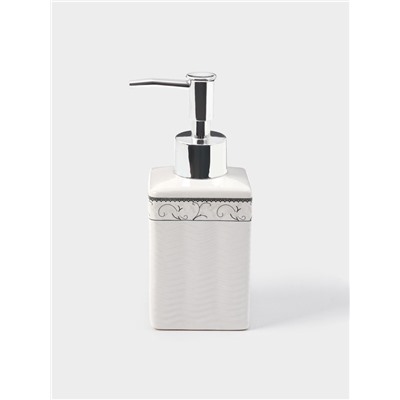 Набор аксессуаров для ванной комнаты «Завитки», 4 предмета, мыльница, дозатор для мыла, 2 стакана, белый