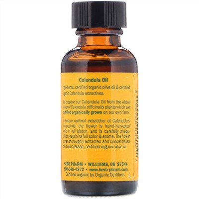 Herb Pharm, Масло календулы, 1 жидкая унция (30 мл)