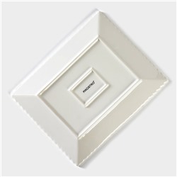 Тарелка десертная Magistro «Лакомка», 20×16 см, фарфор, белая