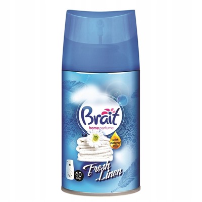 Освежитель воздуха BRAIT Freshmatic FRESH LINEN, аромат Цветочно-свежий Сменный баллон 250мл (совместим с AirWick)