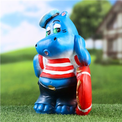 Садовая фигура из гипса «Бегемот - моряк», 17×17×29 см