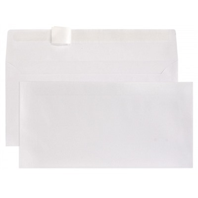 Конверт 110х220 мм евростандарт отрывная лента/чистый Е65 70574 LITE