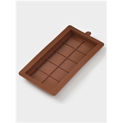 Форма для дубайского шоколада Доляна «Классика», 25.5×13.5×2.5 см, силикон, коричневая