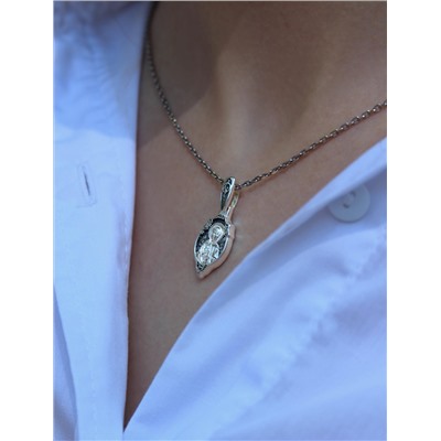 Подвеска из чернёного серебра - Матрона Московская 925 пробы К3-693ч